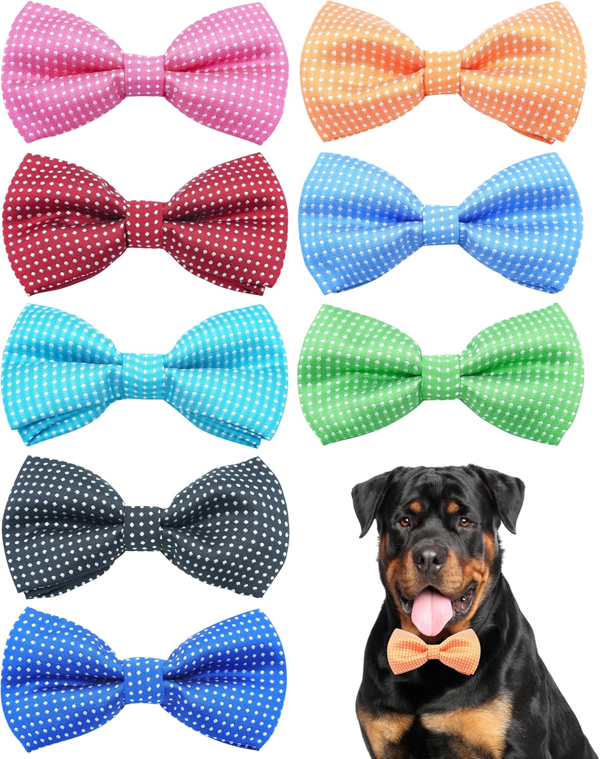 PET SHOW 12 Colors Plain Small Dogs Collar Embellishment Attachment Bow Ties Puppies Cats Collar Charms Accessories Slides Bowties for Birthday Wedding Parties Assorted Pack of 12 - Image 14