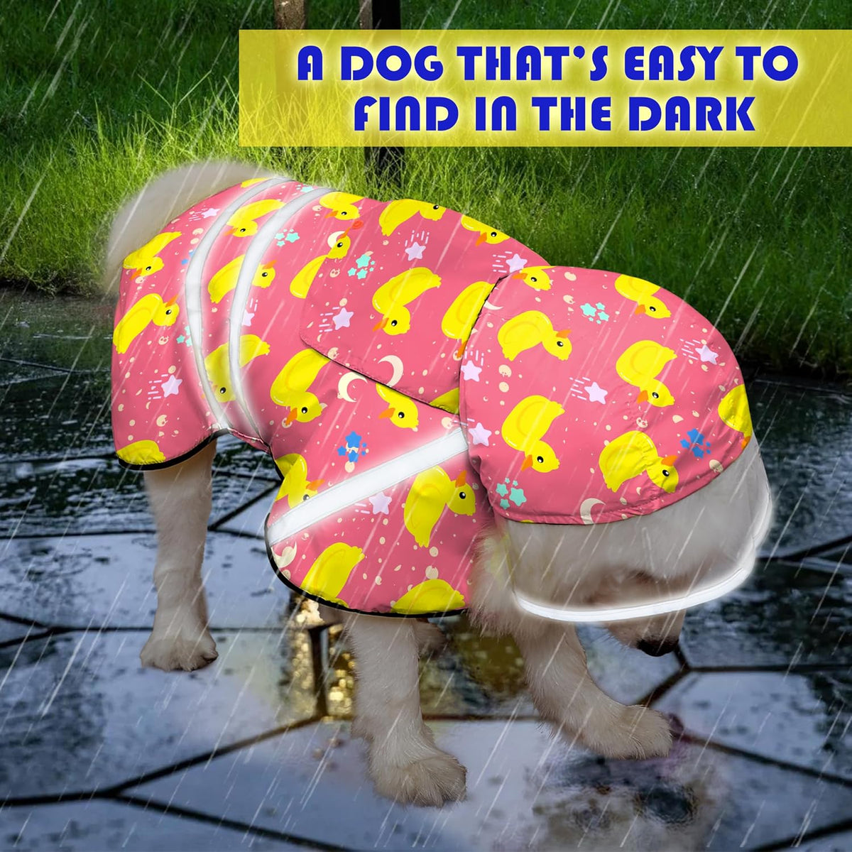 Eiaayer lightweight dog poncho belly strap system for an adjustable secure fit.