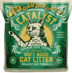 Catalyst upcycled soft wood cat litter healthy cat formula ten pound front view