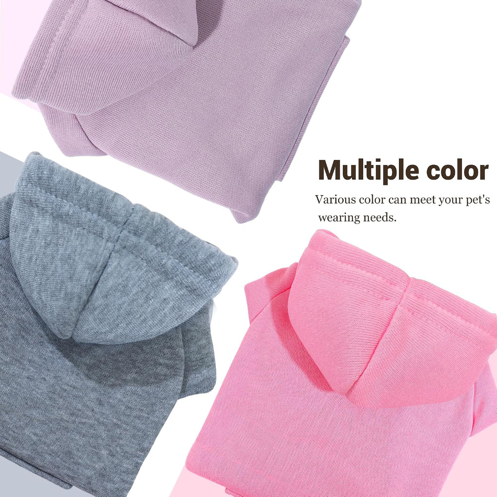 Dog Hoodie, Cute Sweaters for Small Dogs Girl, Classic Puppy Sweatshirt with Pocket Hood, Winter Puppy Clothes Girl with Fleece Lined, XXS Dog Clothes for Extra Small Doggie (1-3lbs), Pink+Rose - Image 9