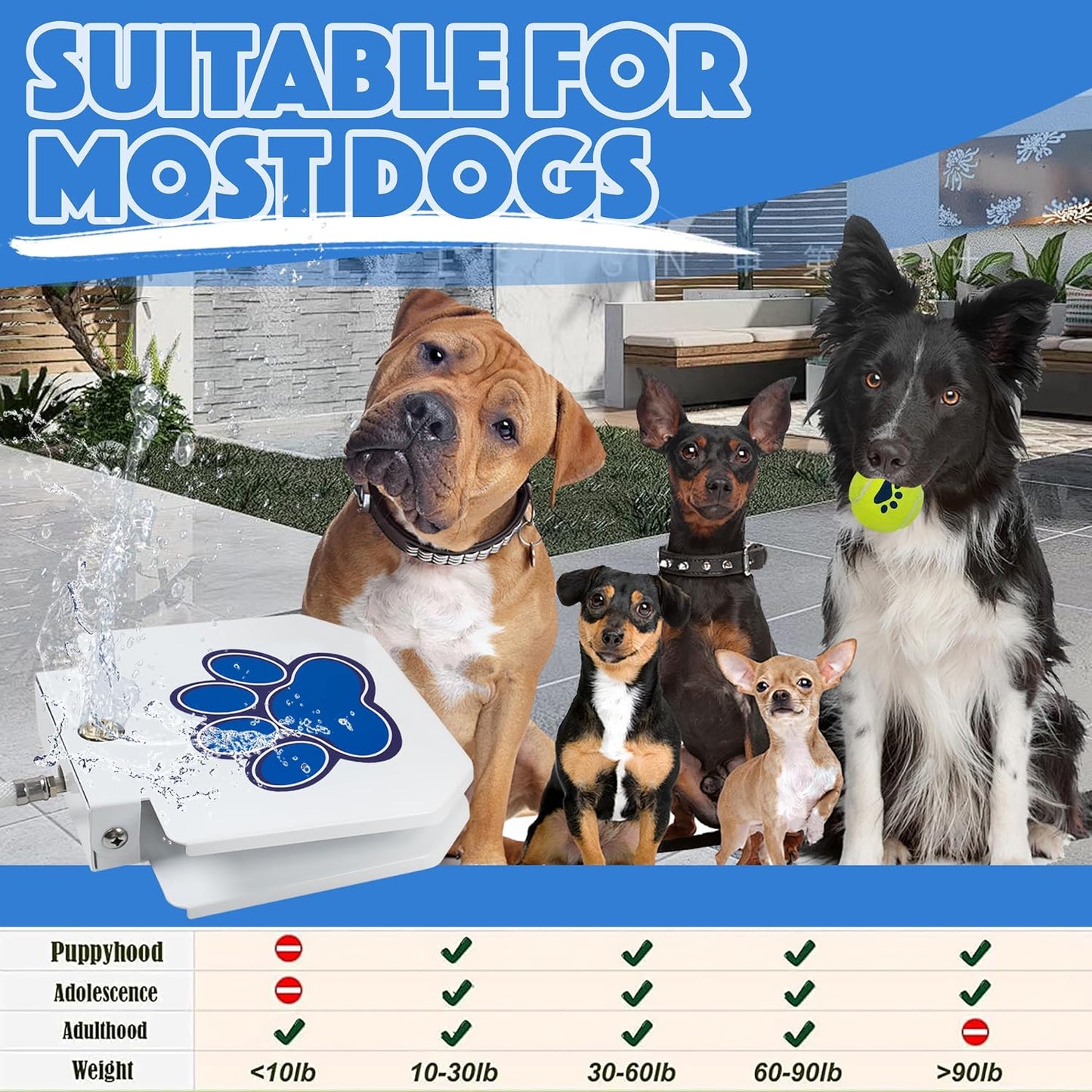 Bacoeng outdoor pet water dispenser base and anti-slip pads