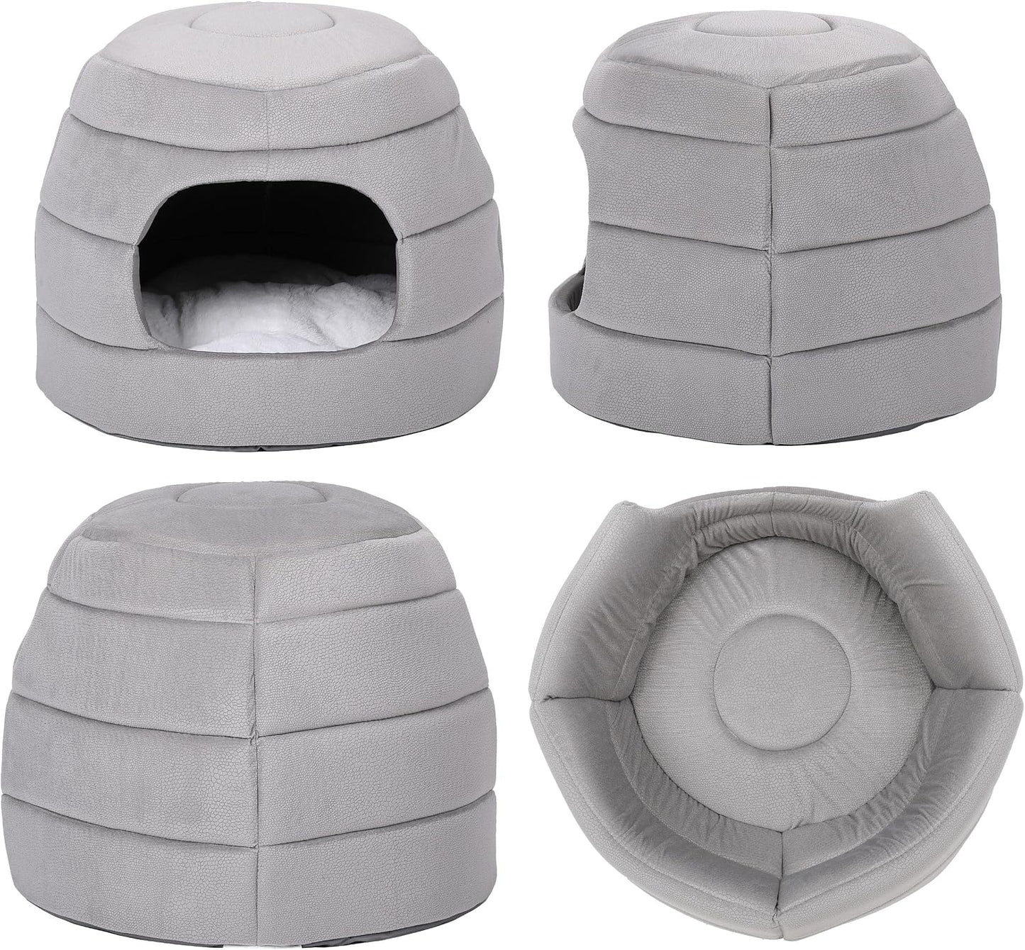 Birdrock Home 2 in 1 pet bed for cats showing high elasticity foam texture