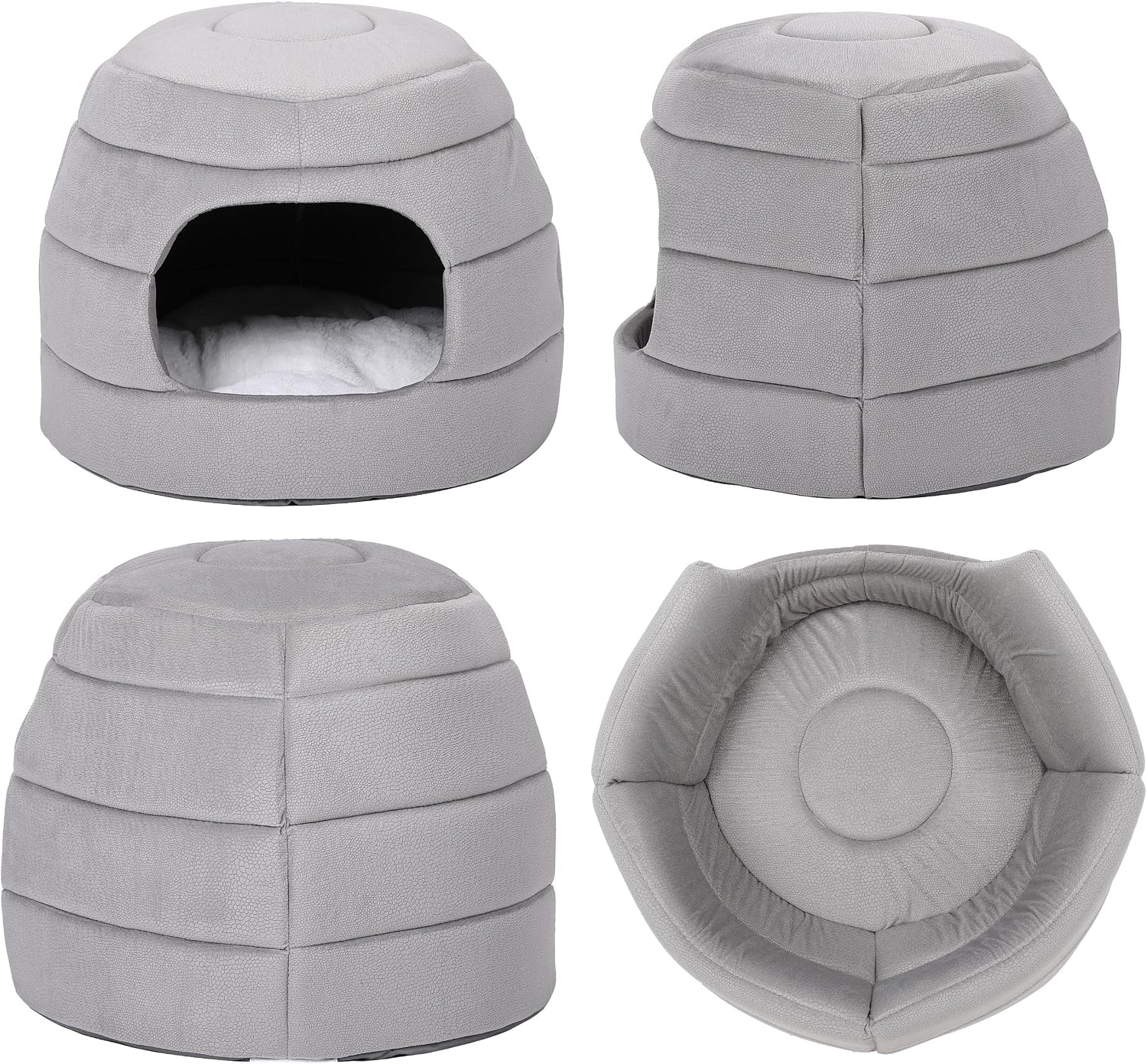 Birdrock Home 2 in 1 pet bed for cats showing high elasticity foam texture