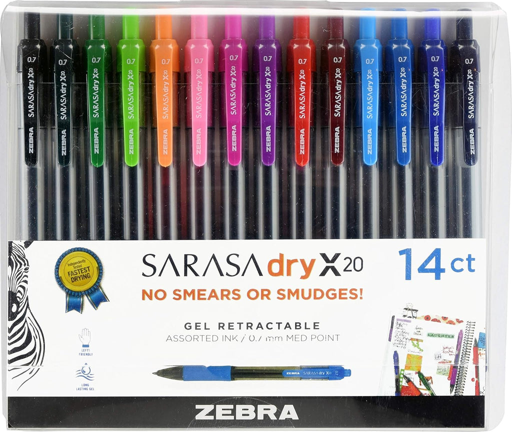 Zebra Pen Sarasa Dry X20 Retractable Gel Pens, 0.7mm Medium Point, Blue Ink with Rapid Fast Dry Ink Technology, Ideal for the Left-Handed, Eliminates Smudging and Smearing in Seconds, 12-Pack (46820) - Image 13