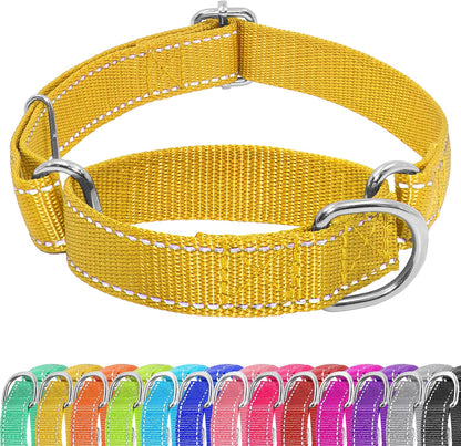 Seyezo Martingale Dog Collar - Adjustable No Buckle, Reflective Heavy Duty Nylon No Pull Collar for Small to Large Dogs, XS, Green - Image 14