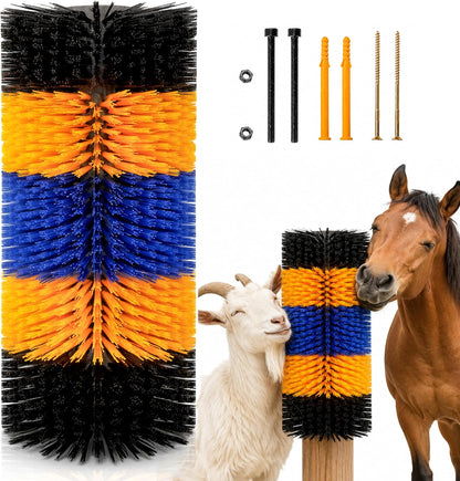 2PCS Livestock Scratching Brush for Goat, Heavy-Duty Post Grooming and Massage Scratch Brushes for Cow Donkey Goats Horse Sheep, with 8 Screws for Back Itch Relief & Keep Cleaning, 17" x 7.9" - Image 10