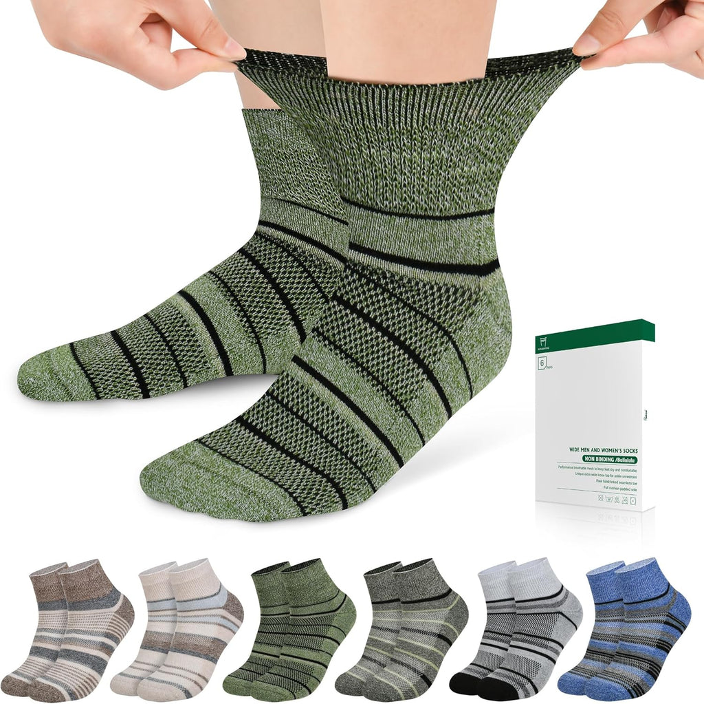 Bulinlulu Diabetic Socks 6 pack front view ankle support