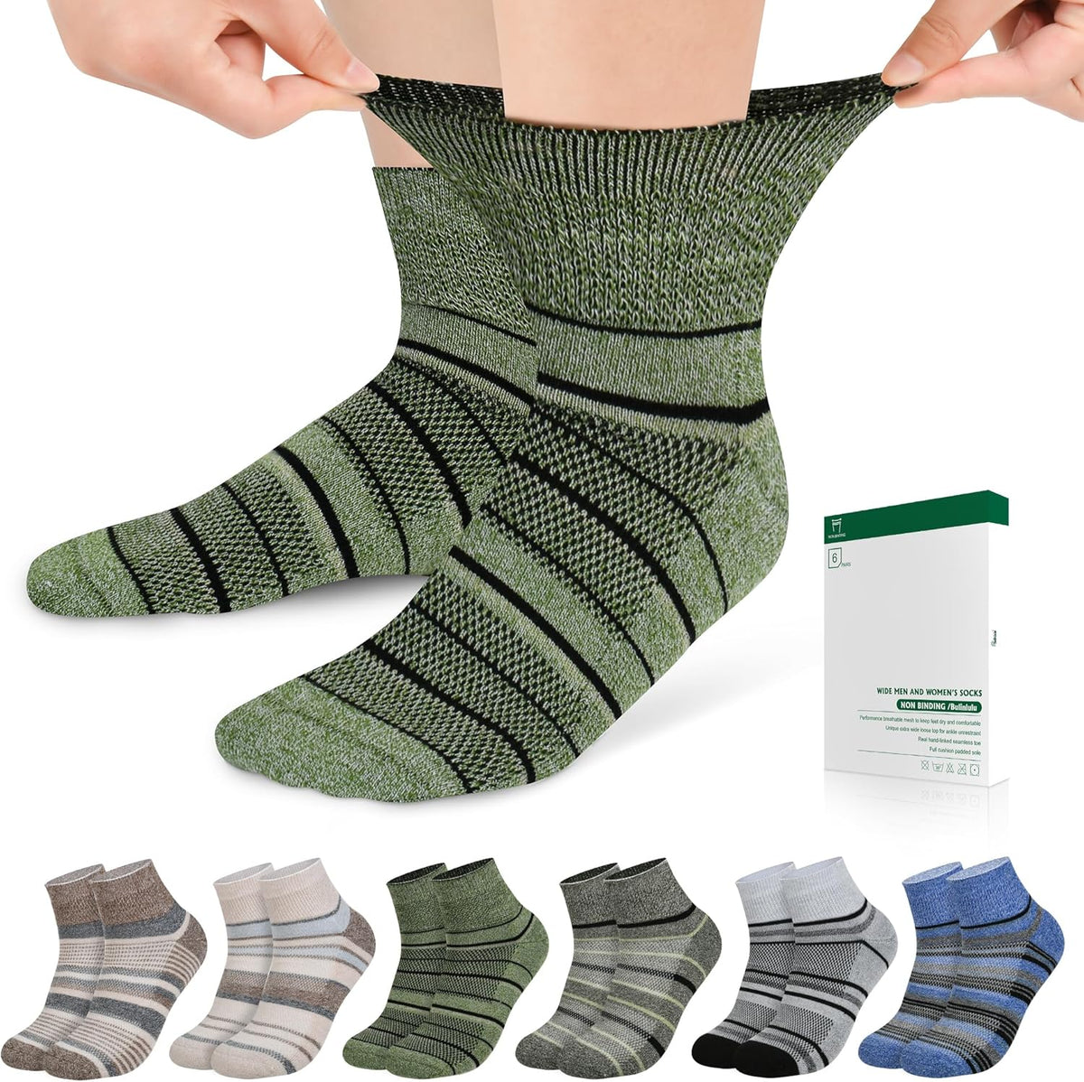 Bulinlulu Diabetic Socks 6 pack front view ankle support