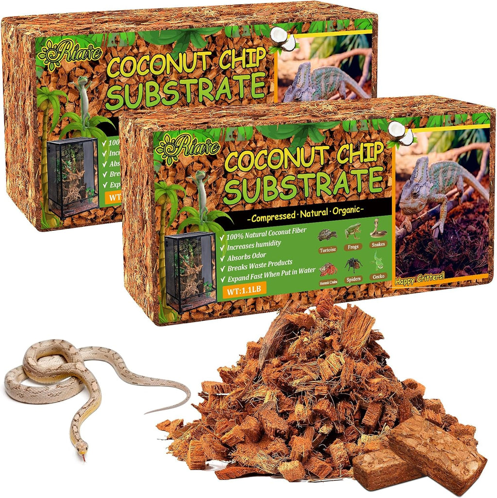Riare 10LB Coconut Chip Substrate for Reptiles, 72 Quart Coconut Fiber Substrate Coco Chips Substrate Coconut Husk Bedding for Snakes, Tortoises, Ball Python, Bearded Dragon, Geckos, Lizards, Frogs - Image 10