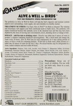 Oasis bird stress preventative supplement packaging details