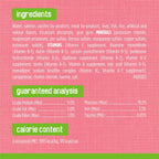Nutritional information and ingredient panel printed on the side of the cat food can