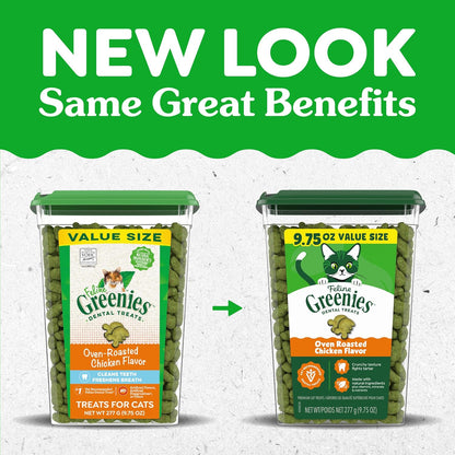 Feline Greenies natural oral care treats for cat teeth cleaning