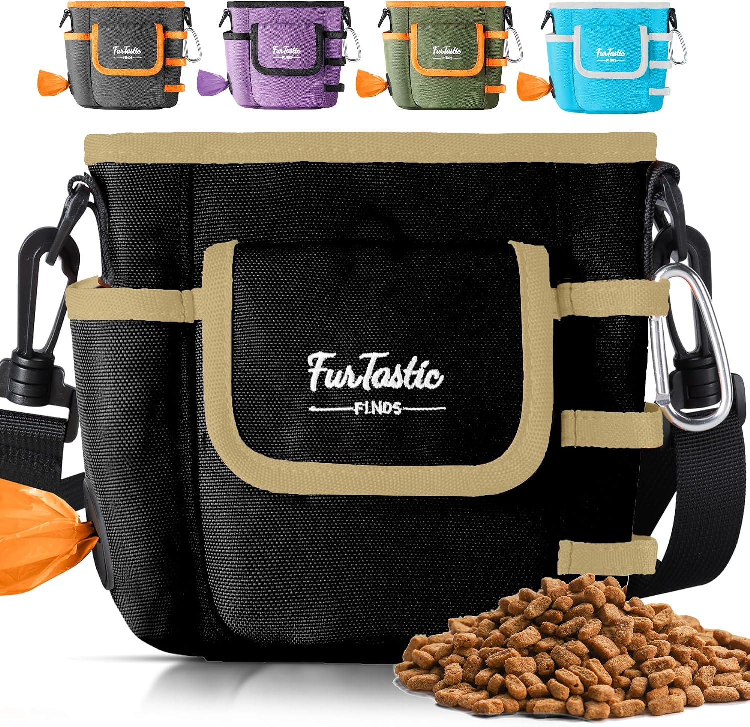 Upgraded Dog Treat Pouch with Quick-Release Magnetic Closure, 3-Way Wear Treat Bags, 900D Waterproof Fabric, 4 Storage Spaces, Treat Pouch for Pet Training Walking (Dark Grey) - Image 9
