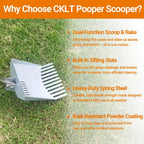 Ergonomic rubber handle grip on the CKLT heavy duty pet scooper designed to reduce hand fatigue during backyard cleaning.