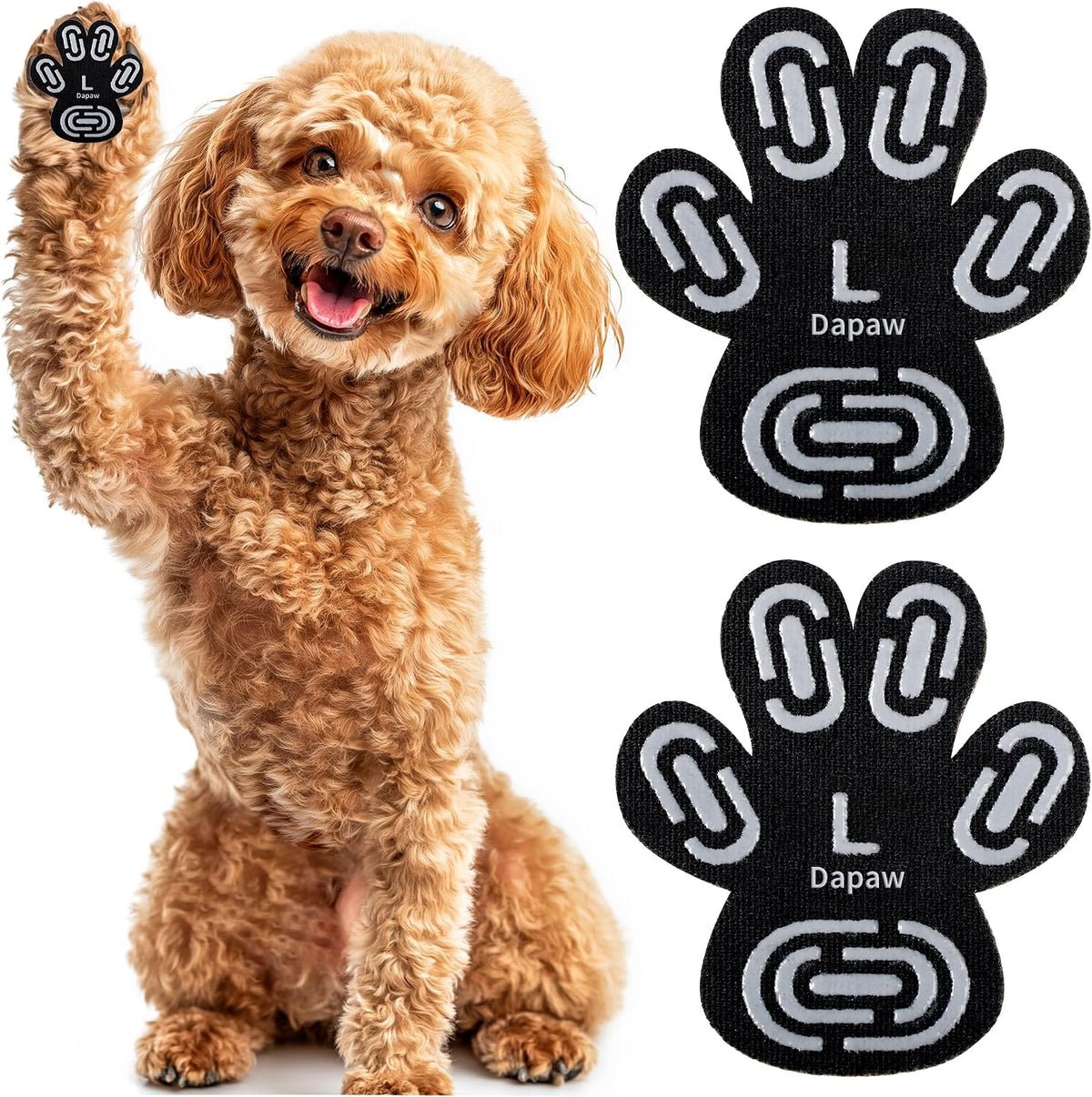 Dapaw Dog Paw Protector Pads, Anti-Slip Paw Grip for Senior & Injured Dogs on Hardwood & Tile Floors, Paw Stickers for Hot Pavement with Strong Traction (5 Sets, 20 Pcs) S - Image 12