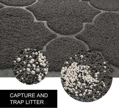 Durable Cosyearn cat litter mat being shaken clean of stray granules