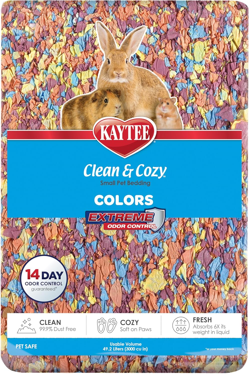 Kaytee Clean & Cozy Colors, Small Animal Bedding with Extreme Odor Control, Kaleidoscope, 24.6 Liters - Image 15