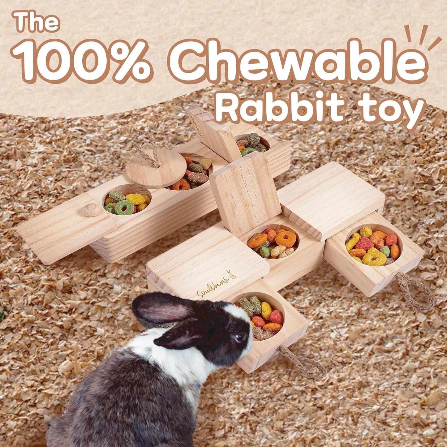 SoulThink sniff n snack bunny chew toys package with treats hidden inside
