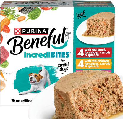 Purina Beneful Small Breed Wet Dog Food Variety Pack front view showing flavor selection