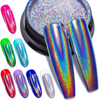 GA&EN holographic nail powder jar with mirror effect