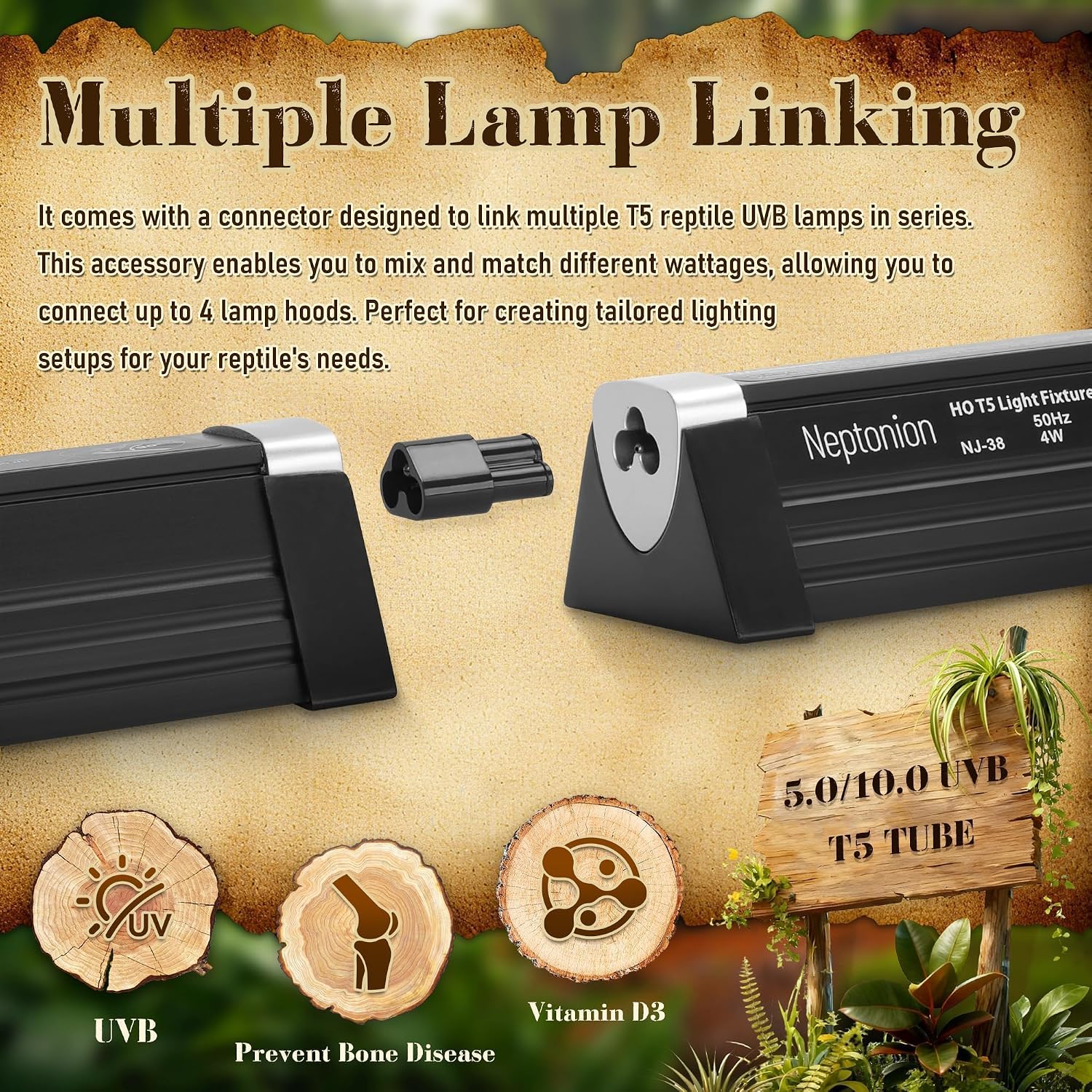 Neptonion eight watt reptile light kit with mounting accessories.