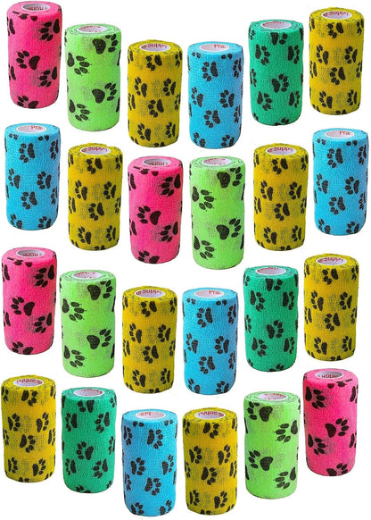 24 Pack Premium Vet Wrap - Self Adhesive Bandage Wrap & Athletic Tape - 4" x 5 Yards Elastic & Self-Sticking Cohesive Bandage for Pets, Sports, Wrists & Ankles - Assorted by Prairie Horse Supply - Image 10