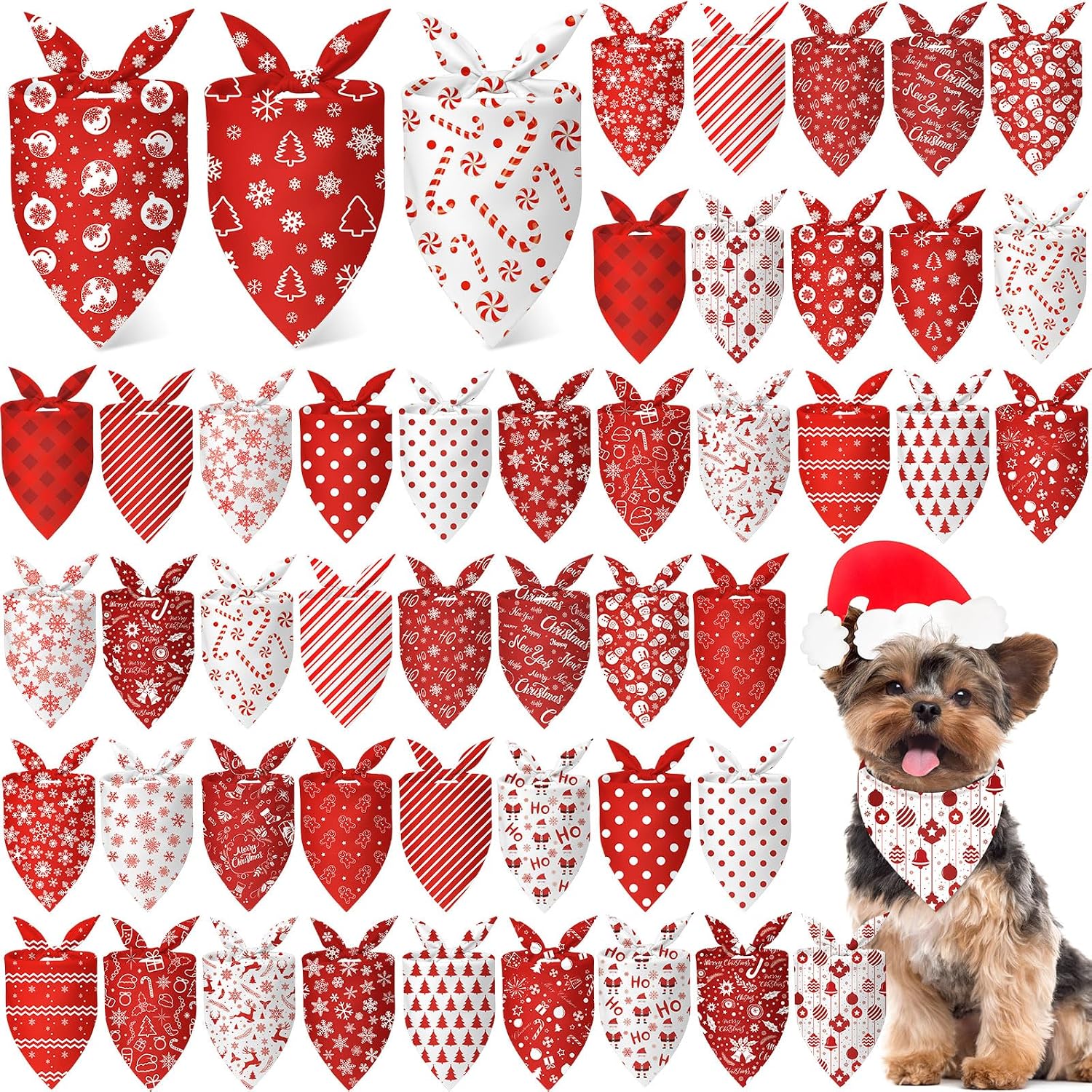 Abbylike 50 Pcs Patriotic Dog Bandanas Bulk 4th of July Bandanas for Dogs Star Triangle Kerchief Bib Scarf Set for Pet Independence Day 250th Anniversary Party Costume, 25 Styles(25.6 x 17.7 x 17.7) - Image 10