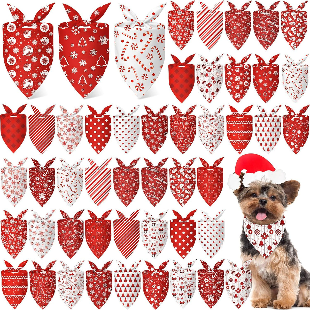 Abbylike 50 Pcs Patriotic Dog Bandanas Bulk 4th of July Bandanas for Dogs Star Triangle Kerchief Bib Scarf Set for Pet Independence Day 250th Anniversary Party Costume, 25 Styles(25.6 x 17.7 x 17.7) - Image 10