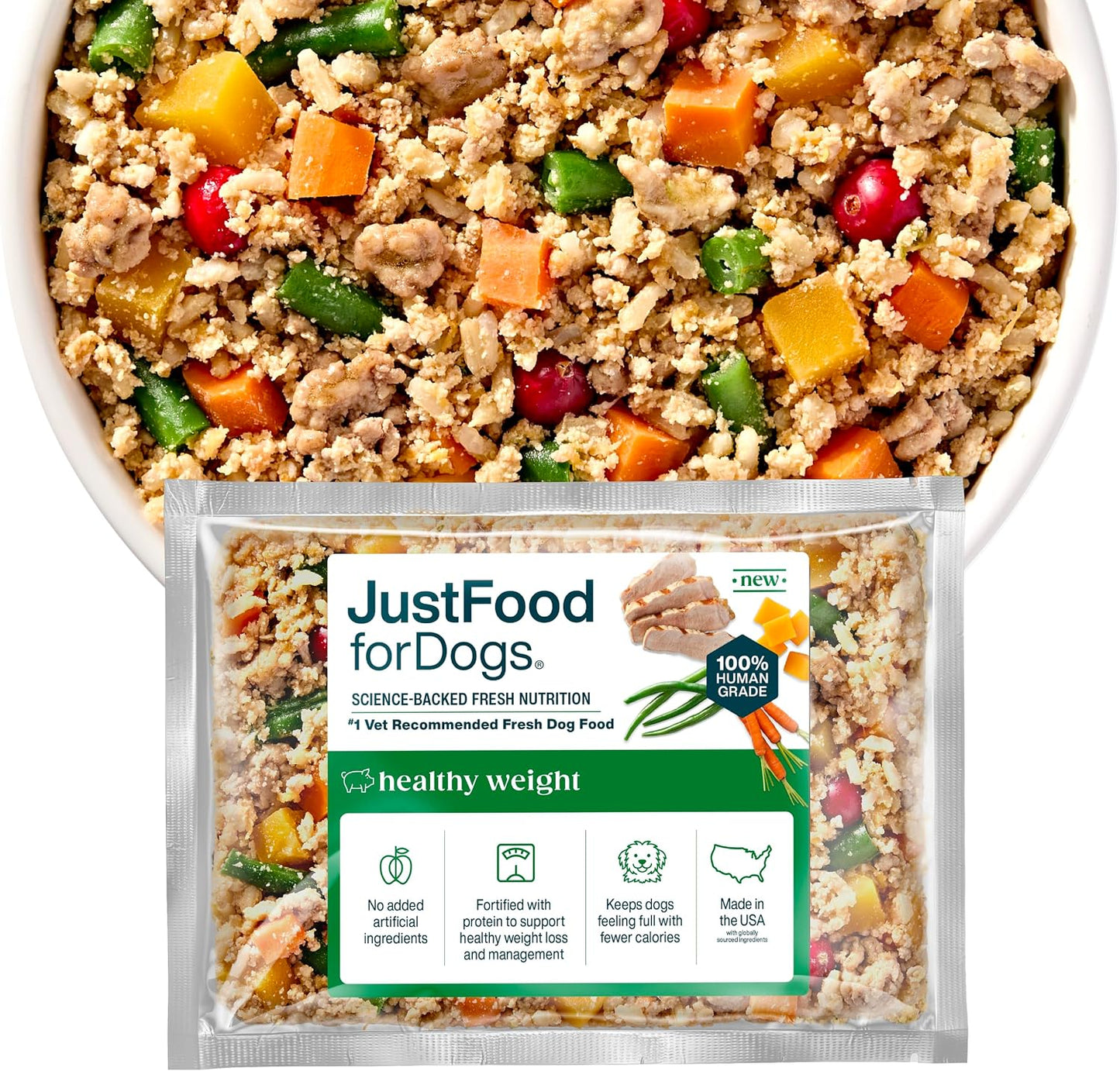 JustFoodForDogs Frozen Fresh Dog Food for Sensitive Skin Allergies, Joint Health, Complete Meal or Human Grade Dog Food Topper, Joint & Skin Support, 18 oz (Pack of 7) - Image 10