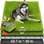 Hompet Dog Grass Pad with Tray Large, 41"x27", 2 Reusable Artificial Turf for Dogs Potty, Waterproof Non-Slip Washable Pee Pads, Quickly Absorbency Portable Dog Litter Box for Indoor/Outdoor Use - Image 13