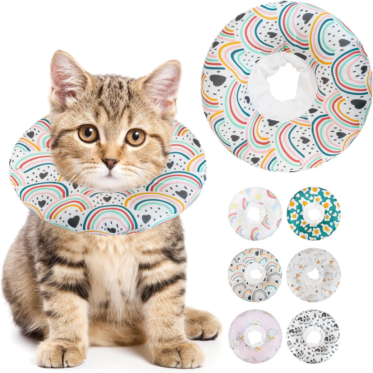 Soft Cat Cone Collar, Cute Cat Recovery Collar Suitable for Small, Medium, Large Cats,Elizabethan Neck Collar for Cats After Surgery (Orange, Small) - Image 12