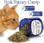 North American grown premium catnip in light blocking resealable container
