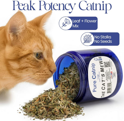 North American grown premium catnip in light blocking resealable container