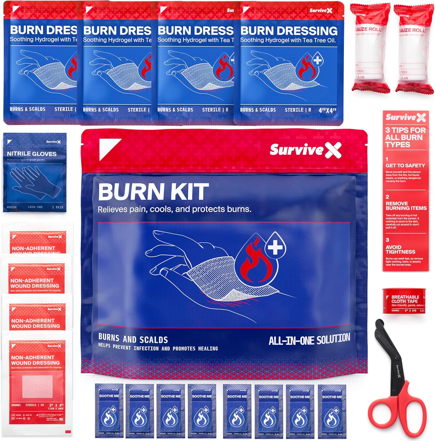 SurviveX Burn Dressing Kit front view professional first aid packaging