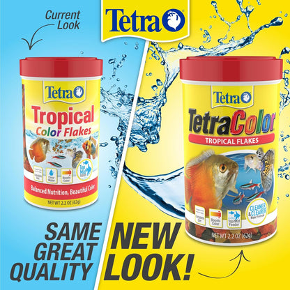 Back label of TetraColor Tropical Flakes with ingredients