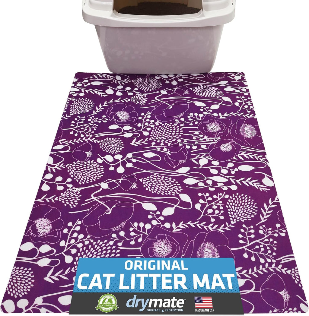 Packaging details of the authentic USA imported Drymate original cat litter box mat.