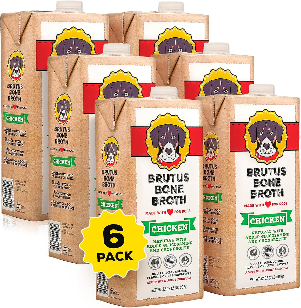 Brutus Chicken Broth Liquid for Dogs - All Natural Chicken Bone Broth for Dogs with Chondroitin Glucosamine Turmeric -Human Grade Dog Food Toppers for Picky Eaters & Dry Food -Tasty & Nutritious - Image 14