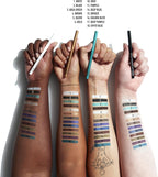 Smudge proof silver eyeliner pencil application look on model eyes