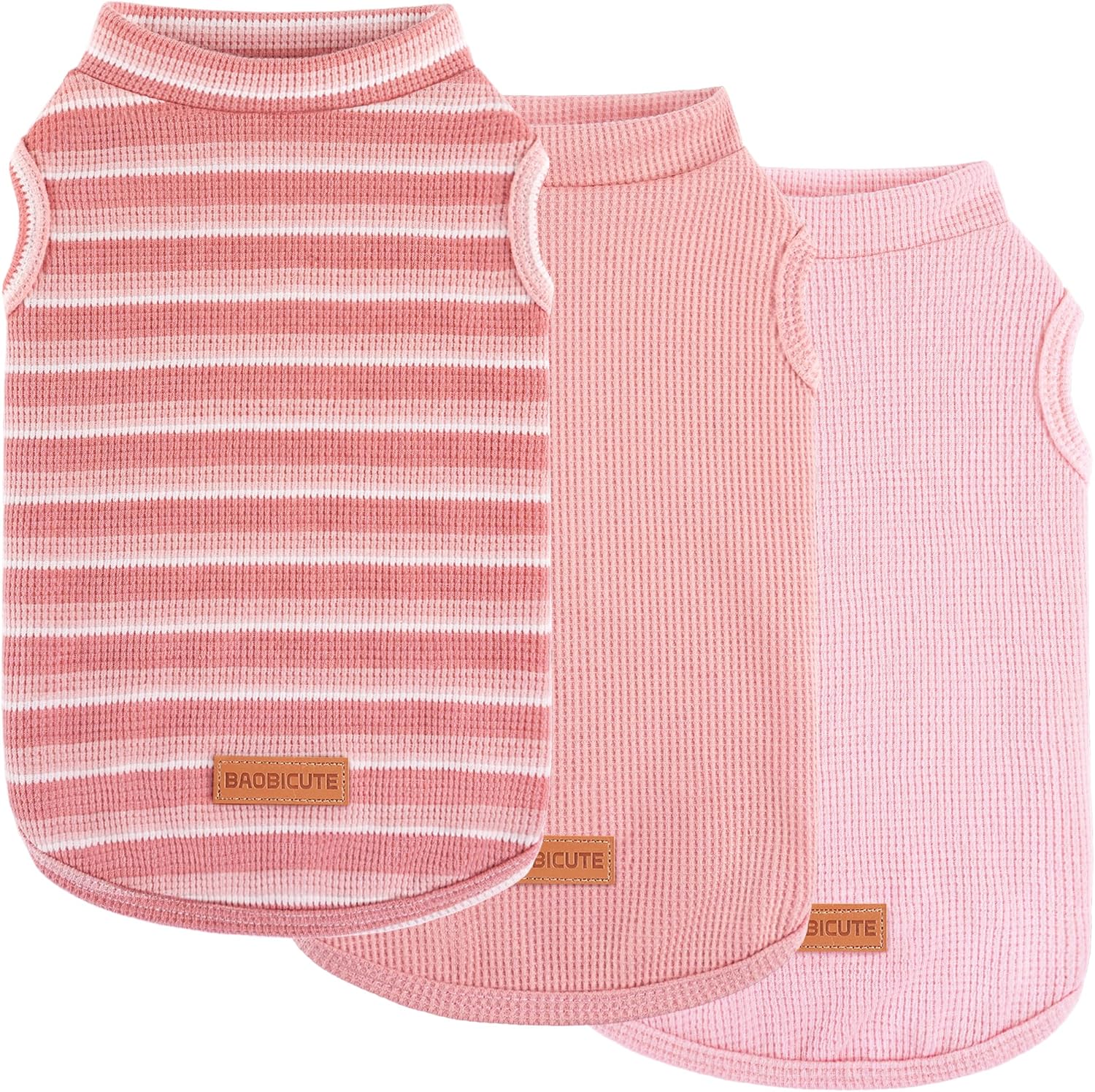 Dog lounging indoors in cozy waffle vest