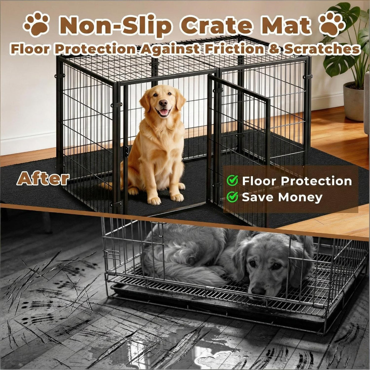 Heliospark dog crate mat waterproof surface texture