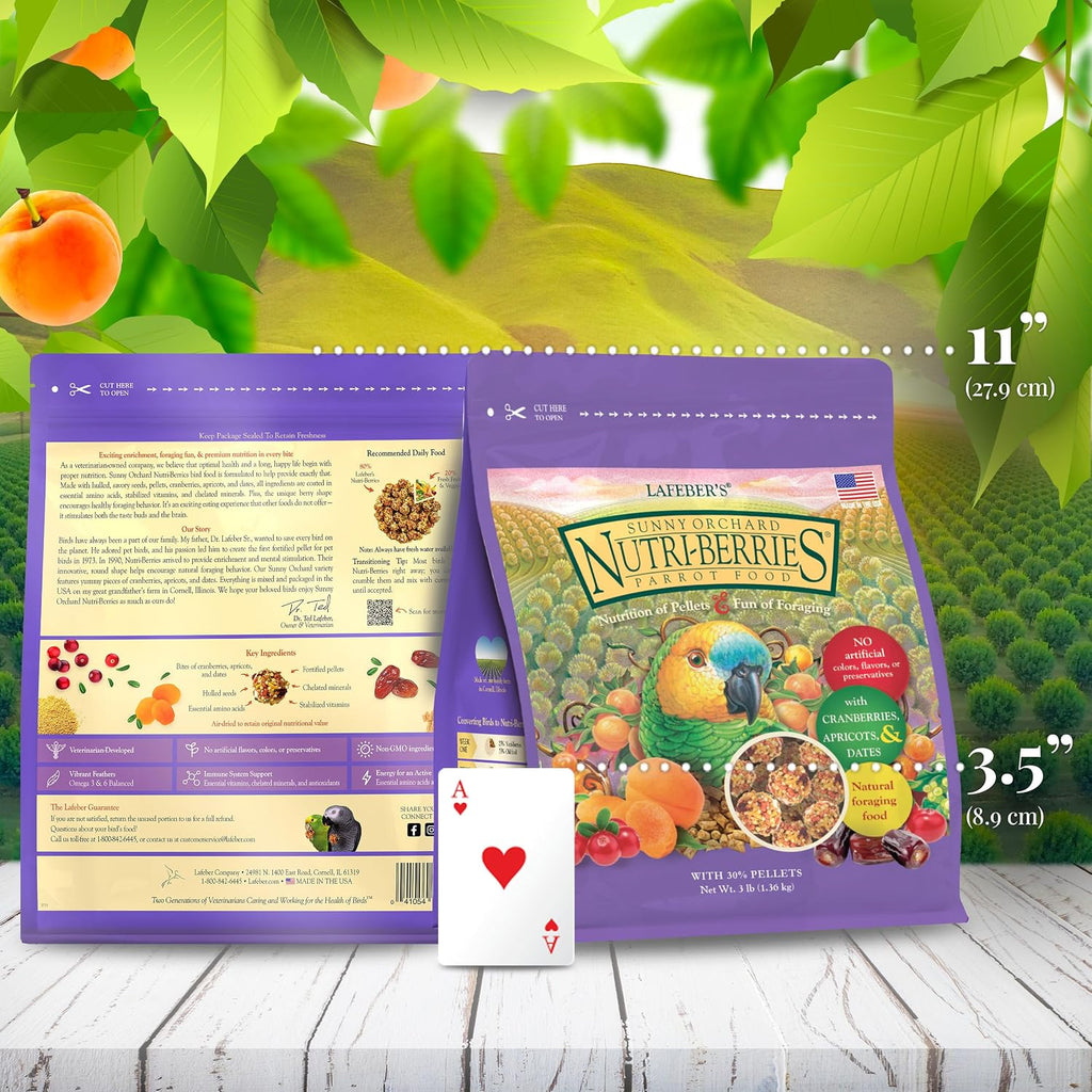 LAFEBER'S Sunny Orchard Nutri-Berries Pet Bird Food, Made with Non-GMO and Human-Grade Ingredients, for Parrots, 3 lb - Image 3