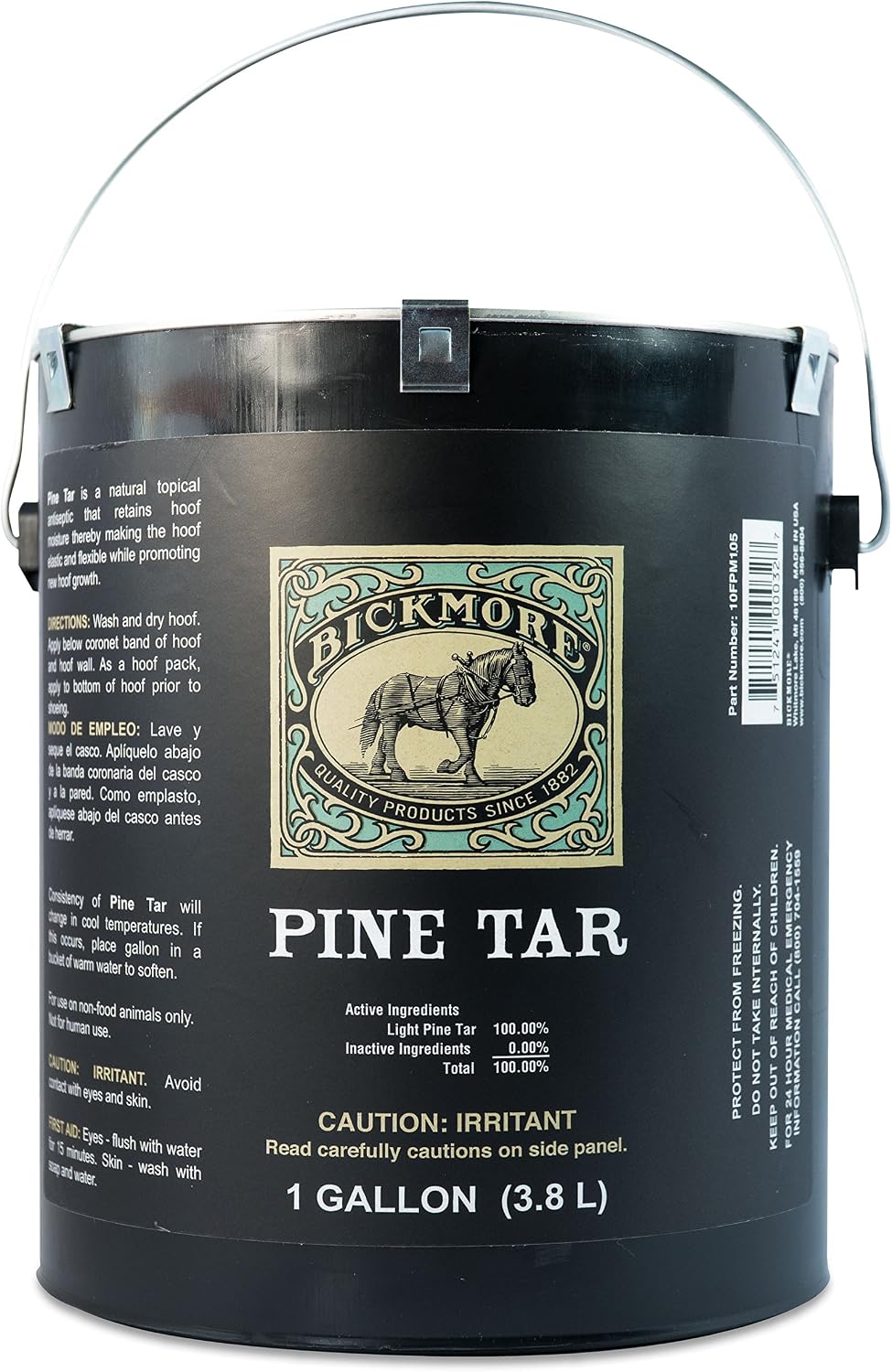 Bickmore pine tar one gallon hoof care formula front view