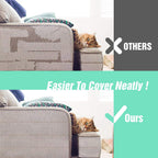Cat scratch deterrent tape protecting a fabric armchair corner