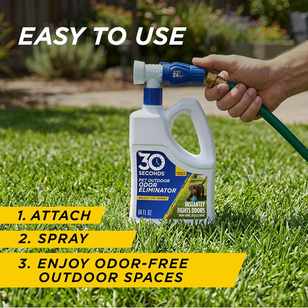 Hose end sprayer attachment for large area outdoor lawn cleaning