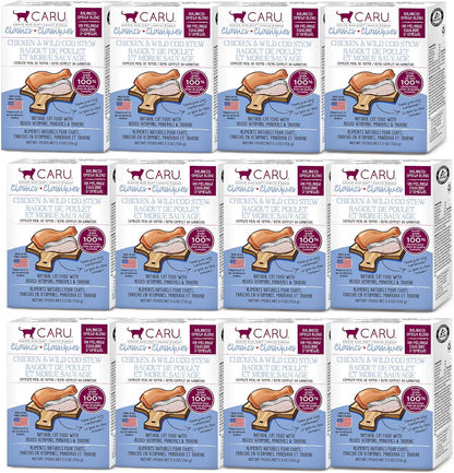 Caru Classics Chicken and Wild Cod Stew 12 pack carton front view
