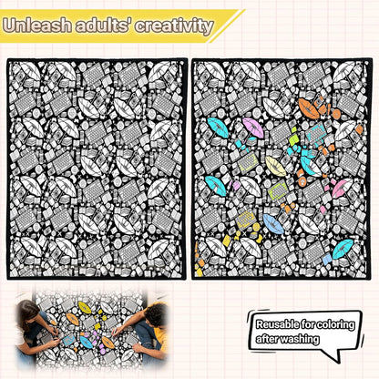 DIY Coloring Blanket for Adults - Color Your Own Blanket with 24 Markers, Washable Cozy Velvet Kit for Everyday Use & Home Decor that Adds a Unique Touch, Perfect for Birthday (Cats & Dogs) - Image 6