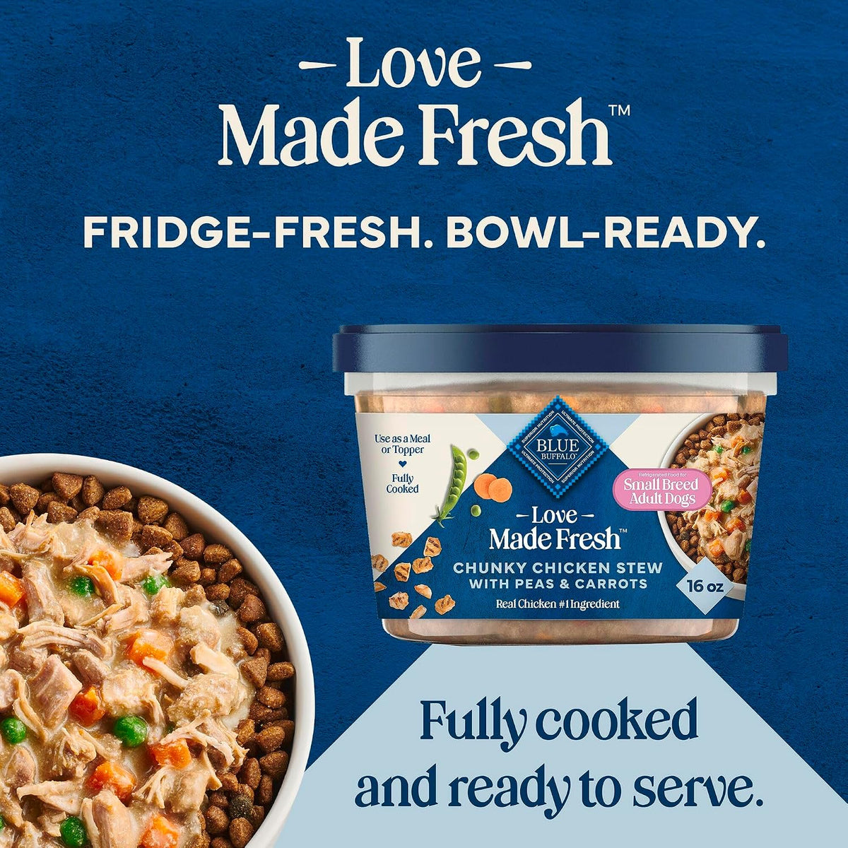 Comparison of Blue Buffalo Love Made Fresh tub size