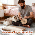 Close up of 4mm thick twisted sisal rope for cat scratching