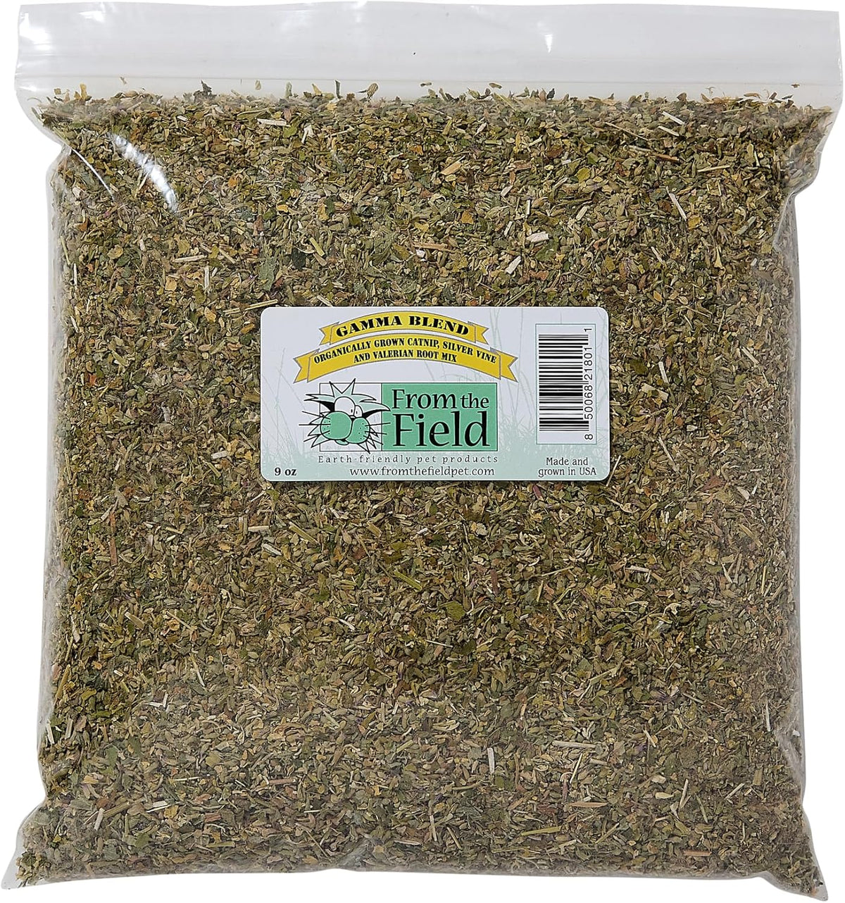 Close up view of the potent green herb mixture highlighting high quality texture and freshness.