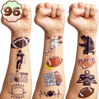 Generic 96 Piece Football Temporary Tattoos pack front view